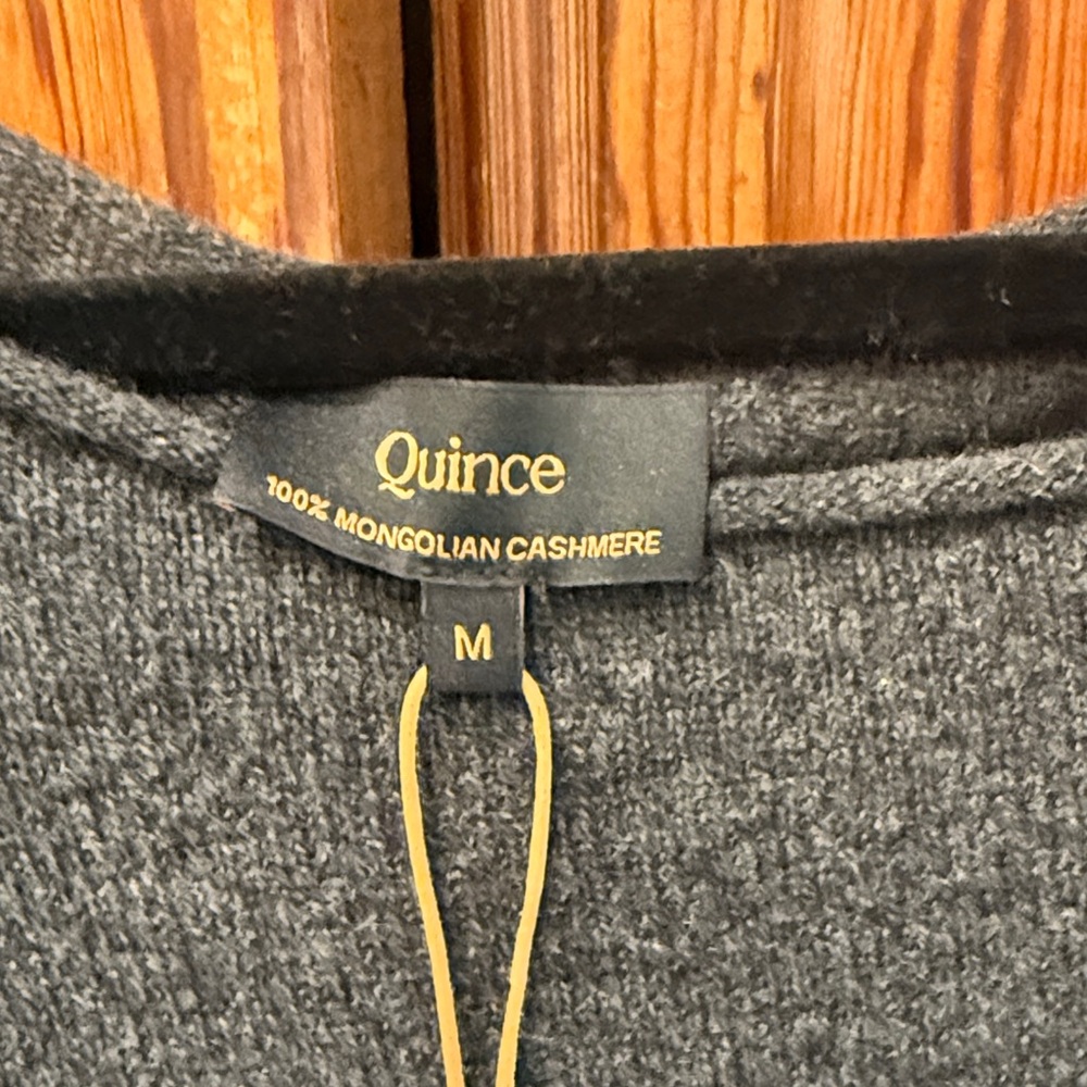 NWT Quince 100% Mongolian Cashmere Boatneck Sweater Heather Charcoal M - Picture 5 of 14